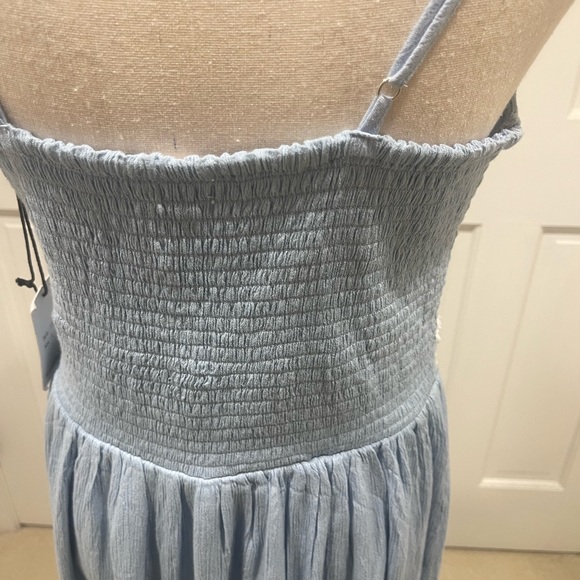 Baby blue maxi sundress with beautiful embroidered details. Size Large. NWT. - Picture 7 of 9